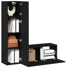 vidaXL Σετ επίπλου τηλεόρασης 3 pcs Μαύρη δρυς 130.5 x 30 x 140 εκ