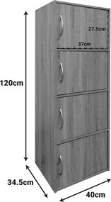 Ντουλάπι-στήλη Soline I pakoworld σε λευκή απόχρωση 40x34.5x120εκ
