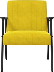 vidaXL Πολυθρόνα Κίτρινο 59 x 75 x 78 εκ Βελούδο