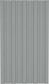 vidaXL Πάνελ οροφής 12 τεμ. Γκρι 80 x 45 cm Γαλβανισμένος χάλυβας