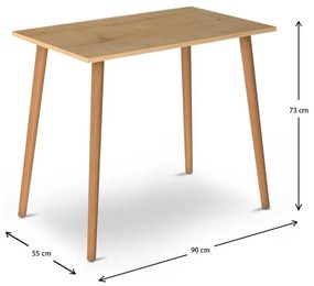 Τραπέζι Fiona Megapap από μελαμίνη χρώμα oak 90x55x75εκ. - Μελαμίνη - GP022-0033,1