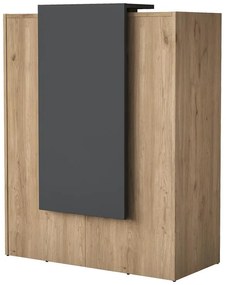 Γραφείο reception Zowel μελαμίνης φυσικό-μαύρο μαρμάρου 90x40x110εκ 90x40x110 εκ.