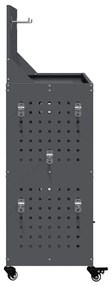 vidaXL Καρότσι εργαλείων με ράφι Ανθρακί 65 x 35 x 111 εκ Κρύα χάλυβας