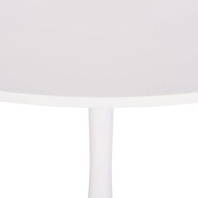 Τραπέζι BROLIN Στρόγγυλο MDF TOP &amp; Βάση Μεταλλική Λευκό Φ90x73Υεκ 90x90x73 εκ.