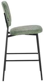 Σκαμπό μπαρ Cathair ύφασμα μπουκλέ λαδί και μαύρα μεταλλικά πόδια 48x54x100 εκ. 2αδα 48x54x100 εκ.