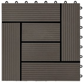 vidaXL Πλακάκια Deck 22 τεμ. Σκούρο Καφέ 30 x 30 εκ. 2 μ² από WPC