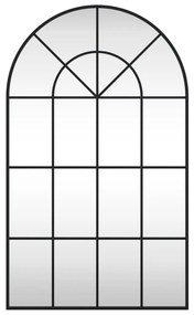 vidaXL Καθρέφτης Τοίχου Αψίδα Μαύρος 60 x 100 εκ. από Σίδερο