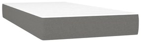 vidaXL Κρεβάτι Boxspring με Στρώμα &amp; LED Σκ.Γκρι 80x200 εκ. Υφασμάτινο