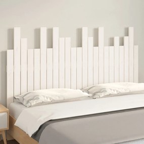 vidaXL Κεφαλάρι Τοίχου Λευκό 146,5x3x80 εκ. από Μασίφ Ξύλο Πεύκου