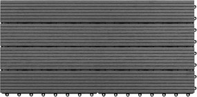 vidaXL Πλάκα Κατασκευής 6 pcs Γκρι 60 x 30 cm WPC