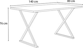 Τραπέζι Bette Megapap χρώμα φυσικό οξιάς - ανθρακί 140x80x76εκ.