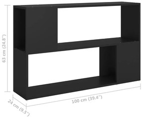 vidaXL Βιβλιοθήκη Μαύρη 100 x 24 x 63 εκ. από Επεξεργασμένο Ξύλο