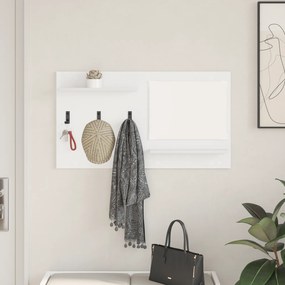 vidaXL Τοίχου Κρεμάστρα Λευκό 90 x 10 x 50 εκ Επεξεργασμένο ξύλο