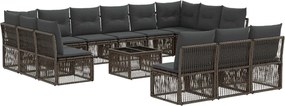 vidaXL Σετ Καναπέ Κήπου 14 pcs Γκρι συνθετικό ρατάν
