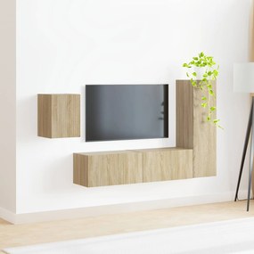 vidaXL Σετ επίπλου τηλεόρασης 4 pcs Δρύς Sonoma Επεξεργασμένο ξύλο