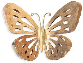 Διακοσμητικό τοίχου Butterfly Megapap μεταλλικό χρώμα χρυσό 29x32εκ. - 0248973