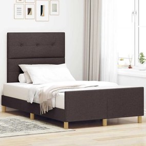 vidaXL Κρεβάτι Σκελετός Σκούρο Καφέ 120x200 εκ Υφάσματος