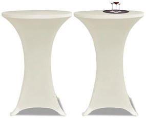 Κάλυμμα Τραπεζιού Ελαστικό 2 τεμ. Κρεμ Ø 60 εκ.