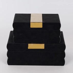S/2 ΚΟΥΤΙΑ ΜΑΥΡΑ  25x15x10 / 20x12x8cm|752-17082