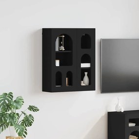 vidaXL Κρεμαστό ντουλάπι με ράφι ELST Μαύρο 59 x 20 x 71.5 εκ