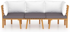 vidaXL Σαλόνι Κήπου Σετ 3 Τεμαχίων από Μασίφ Ξύλο Ακακίας με Μαξιλάρια