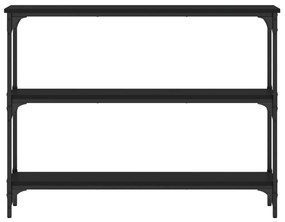 Τραπέζι Κονσόλα Μαύρο 100 x 22,5 x 75 εκ. από Επεξεργ. Ξύλο - Μαύρο