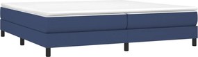 vidaXL Κρεβάτι Boxspring με Στρώμα Μπλε 200x200 εκ. Υφασμάτινο