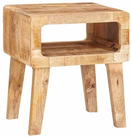 vidaXL End Table με ράφι Καφέ 40 x 32 x 46 εκ Στερεό ξύλο μάνγκο