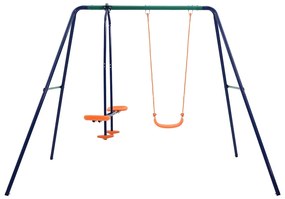 vidaXL Σετ Κούνιας 3 Θέσεων Ατσάλινο