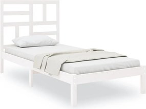 vidaXL Πλαίσιο Κρεβατιού Λευκό 90 x 190 εκ. Μασίφ Ξύλο Single