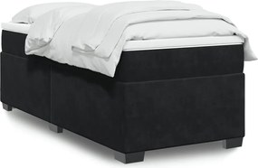 vidaXL Κρεβάτι Boxspring με Στρώμα Μαύρο 80 x 200 εκ. Βελούδινο