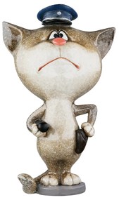 Φιγούρα Cat -Policeman- Πολυμερές Γκρι PU 4 8x6x13.5cm