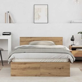 vidaXL Σκελετός Κρεβατιού Artisan Oak 120 x 190 cm Επεξεργασμένο ξύλο