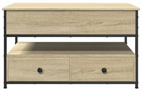 vidaXL Τραπεζάκι Σαλονιού Sonoma Δρυς 85x50x50 εκ. Επ. Ξύλο & Μέταλλο