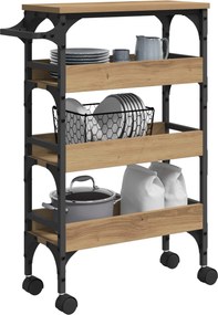 vidaXL Καρότσι Κουζίνας Artisan Oak 53 x 20 x 76 εκ.