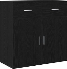 vidaXL Πλαϊνό γραφείο Μαύρη Οξυά 78 x 38 x 80 εκ Επεξεργασμένο Ξύλο