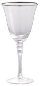 Ποτήρι Κρασιού Κολωνάτο Rim 76754 9,5x19,5cm Clear-Silver Artekko Glass