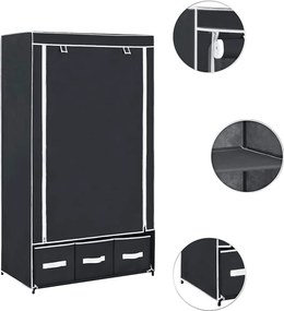 vidaXL Ντουλάπα Μαύρη 87x49x159 εκ. από Ύφασμα