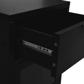 vidaXL Κομοδίνο Μαύρο 40 x 30 x 54,5 εκ. από Ατσάλι και Γυαλί