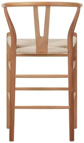 Σκαμπό μπαρ Wishbone rubberwood-σχοινί σε φυσική απόχρωση 55x49x108εκκ 55x49x96 εκ.