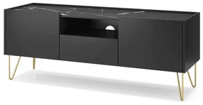 Έπιπλο Τηλεόρασης Harmony P_HRM_TV 144x37x55cm Marble Black