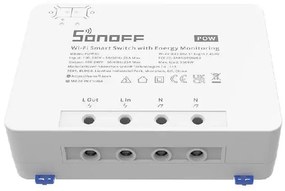Sonoff Έξυπνος Ενδιάμεσος Διακόπτης WiFi με Παρακολούθηση Ενέργειας POWR3 (25A/5500W) (Λευκό)