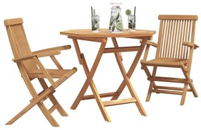 vidaXL Σετ Τραπεζαρίας Κήπου 2 pcs Καφέ Μασίφ ξύλο teak
