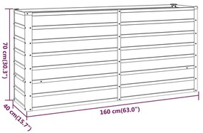 Ζαρντινιέρα Σκουριασμένο 160x40x77 εκ. Ατσάλι Σκληρυθέν Αέρα - Καφέ