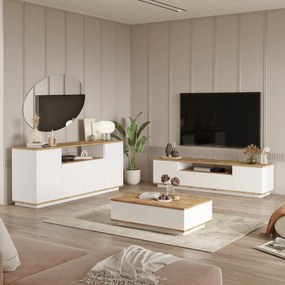 Σύνθετο Σαλονιού Atlantic Πεύκο / Λευκό DROER 180x44.5x44.6
