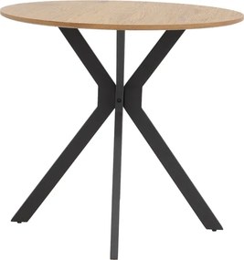 Τραπέζι Xuson pakoworld φυσικό mdf-πόδι μαύρο μέταλλο Φ120x75εκ