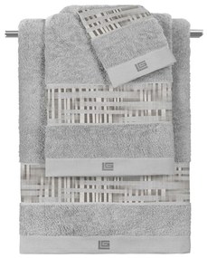 Πετσέτες Cuba (Σετ 3τμχ) Grey-Silver Guy Laroche Towels Set 70x140cm 100% Βαμβάκι