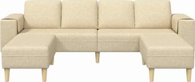 vidaXL Καναπές σαλονιού 3 pcs Κρεμ Πολυεστέρας