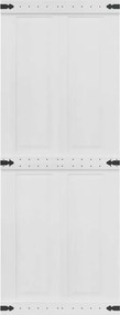 vidaXL Πόρτα αχυρώνα CORONA 80 x 210 cm Μασίφ Ξύλο Πεύκου Λευκό