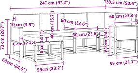 vidaXL Σειρά Καναπέ Εξωτερικού 6 pcs Φυσικό και Μπεζ Πολυεστέρας